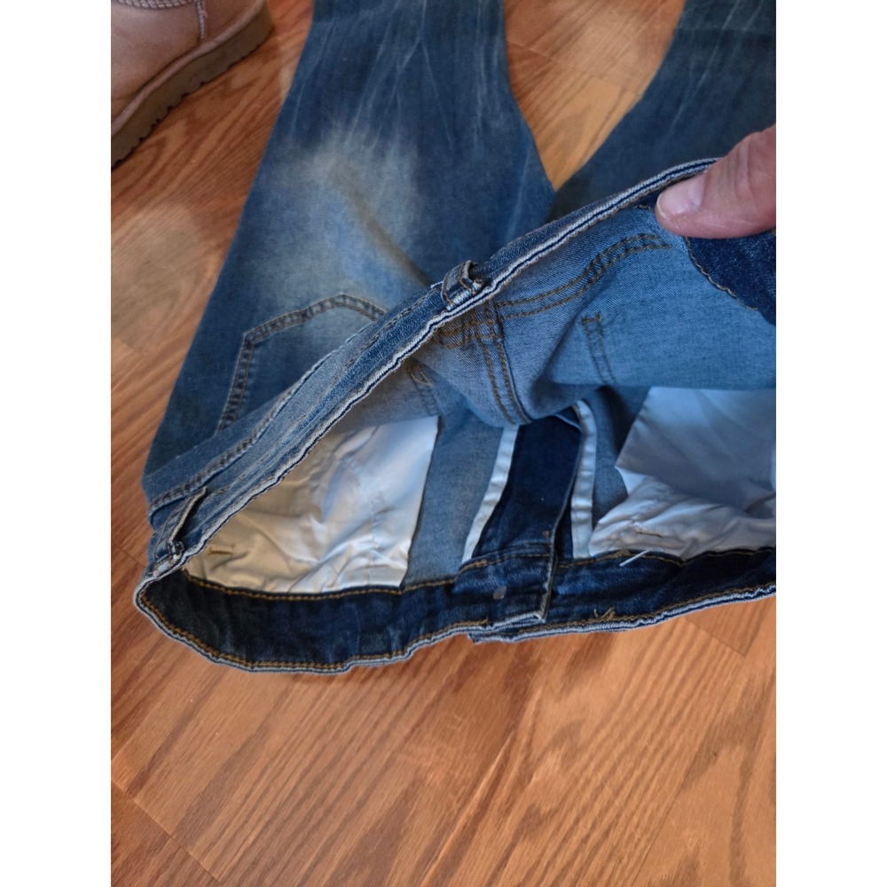 Womens Flared Jeans Distressed‎ Ripped Blue Denim Bell Bottoms Size Medium - Picture 7 of 7